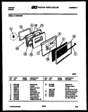 DOOR PARTS Diagram and Parts List for 31-3349-00-01  Tappan Range