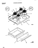 TOP / DRAWER Diagram and Parts List for GEF354BADA  Gibson Range