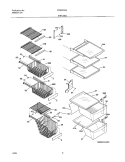 SHELVES Diagram and Parts List for FRS23X5AW0  Frigidaire Refrigerator