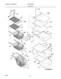 SHELVES Diagram and Parts List for FRS23H5ASB9  Frigidaire Refrigerator