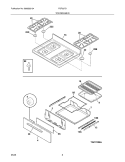 TOP/DRAWER Diagram and Parts List for FGF337GUD  Frigidaire Range