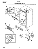 CABINET / CONTROL / SHELVES Diagram and Parts List for FFU21M8CW2  Frigidaire Freezer
