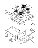 TOP / DRAWER Diagram and Parts List for GEF354BBDB  Gibson Range