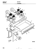 TOP / DRAWER Diagram and Parts List for MEF402WCWA  Frigidaire Range