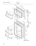DOORS Diagram and Parts List for FFHT1513LS0  Frigidaire Refrigerator