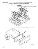 TOP / DRAWER Diagram and Parts List for TGF355BHWC  Tappan Range