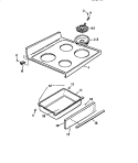 TOP, DRAWER Diagram and Parts List for KF520GDW1  Frigidaire Range