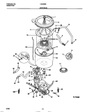 MOTOR / TUB Diagram and Parts List for LG400SXW3  Frigidaire Washer Dryer Combo