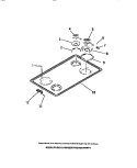 COOK TOP, SURFACE UNITS, PANS Diagram and Parts List for R530DL0  Frigidaire Range
