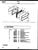 DOOR PARTS Diagram and Parts List for GF420RXD2  Frigidaire Range