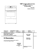 COVER Diagram and Parts List for PLEF398CCA  Frigidaire Range