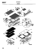 SHELVES Diagram and Parts List for FRT18QRHW1  Frigidaire Refrigerator