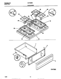 TOP / DRAWER Diagram and Parts List for GGF356BBDC  Gibson Range