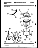 TUB AND WATER INLET Diagram and Parts List for LC550LXW0  Frigidaire Washer