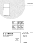 COVER Diagram and Parts List for CRTE187AK0  Crosley Refrigerator