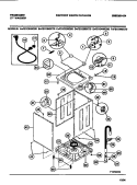 CABINET, BASE, WASHER TOP, LID Diagram and Parts List for F21C445CS0  Frigidaire Washer