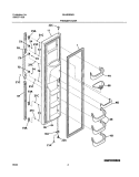 FREEZER DOOR Diagram and Parts List for GLHS280ZAB3  Frigidaire Refrigerator