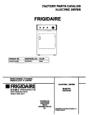 COVER Diagram and Parts List for FDE7974HW0  Frigidaire Dryer