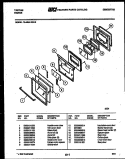 LOWER OVEN DOOR PARTS Diagram and Parts List for 76-4967-00-13  Tappan Microwave Oven Combo