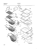 SHELVES Diagram and Parts List for GLRS264ZAW1  Frigidaire Refrigerator
