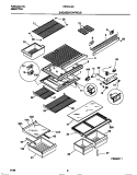 SHELVES / CONTROLS Diagram and Parts List for FRT21LRCW1  Frigidaire Refrigerator