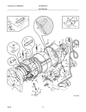 MOTOR/TUB Diagram and Parts List for LAFW8000LW0  Frigidaire Washer