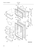 DOOR Diagram and Parts List for DFHT1843MW3  Frigidaire Refrigerator