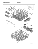 RACKS Diagram and Parts List for GLD2250RDC1  Frigidaire Dishwasher