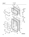DOOR Diagram and Parts List for FRT21HBBSB0  Frigidaire Refrigerator