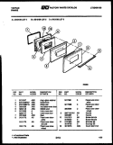 DOOR PARTS Diagram and Parts List for 30-2138-00-04  Tappan Range