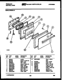DOOR PARTS Diagram and Parts List for GPG94BL0  Frigidaire Wall Oven