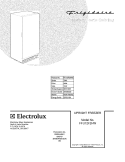 COVER Diagram and Parts List for FFU12F2HW5  Frigidaire Freezer