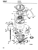 MOTOR / TUB Diagram and Parts List for MWX433RED1  Frigidaire Washer