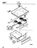 TOP / DRAWER Diagram and Parts List for TEF357BCWE  Tappan Range