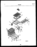 SHELVES AND SUPPORTS Diagram and Parts List for TPK160BN6W  Kelvinator Refrigerator