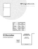 COVER Diagram and Parts List for FRT21H7ASB4  Frigidaire Refrigerator