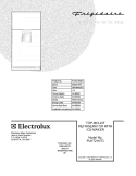 COVER Diagram and Parts List for PLHT219TDB1  Frigidaire Refrigerator