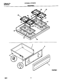 TOP / DRAWER Diagram and Parts List for FGF353CASG  Frigidaire Range