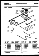 COOKTOP AND BROILER PARTS Diagram and Parts List for REG433MNW4  Frigidaire Range