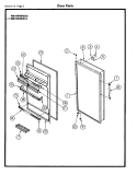DOOR Diagram and Parts List for RM18F6WS1A  Frigidaire Refrigerator