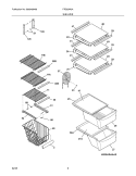 SHELVES Diagram and Parts List for FRS23W3AQG  Frigidaire Refrigerator
