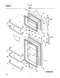 DOOR Diagram and Parts List for FRT21B4AW2  Frigidaire Refrigerator