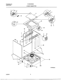 LOWER CABINET / TOP Diagram and Parts List for FLGB43RGS0  Frigidaire Washer Dryer Combo