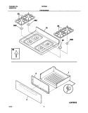 TOP / DRAWER Diagram and Parts List for TGF363AUB  Tappan Range