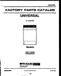COVER Diagram and Parts List for MWL411RBD0  Frigidaire Washer