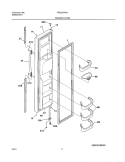 FREEZER DOOR Diagram and Parts List for FRS23KR4AW0  Frigidaire Refrigerator