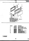 DOOR PARTS Diagram and Parts List for 56-3863-10-01  Tappan Microwave