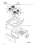 TOP / DRAWER Diagram and Parts List for KEF355ASB  Kelvinator Range