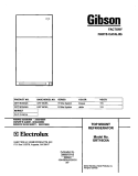 COVER Diagram and Parts List for GRT18C6AW5  Gibson Refrigerator