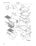 SHELVES Diagram and Parts List for FRS23BH6CS2  Frigidaire Refrigerator